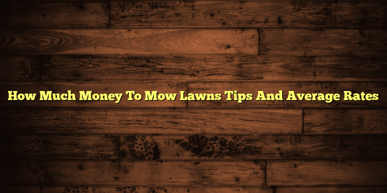 How Much Money To Mow Lawns Tips And Average Rates
