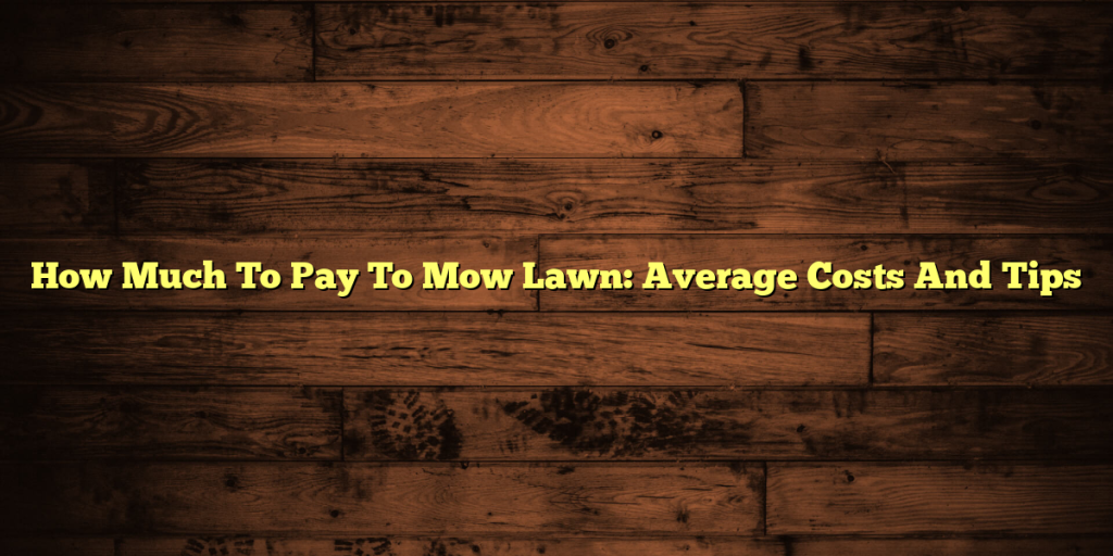 How Much To Pay To Mow Lawn: Average Costs And Tips