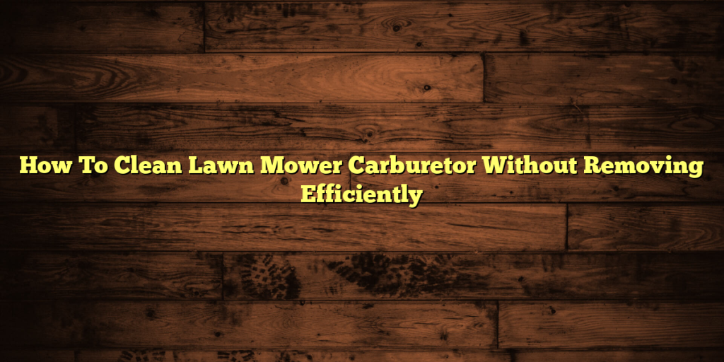 How To Clean Lawn Mower Carburetor Without Removing Efficiently