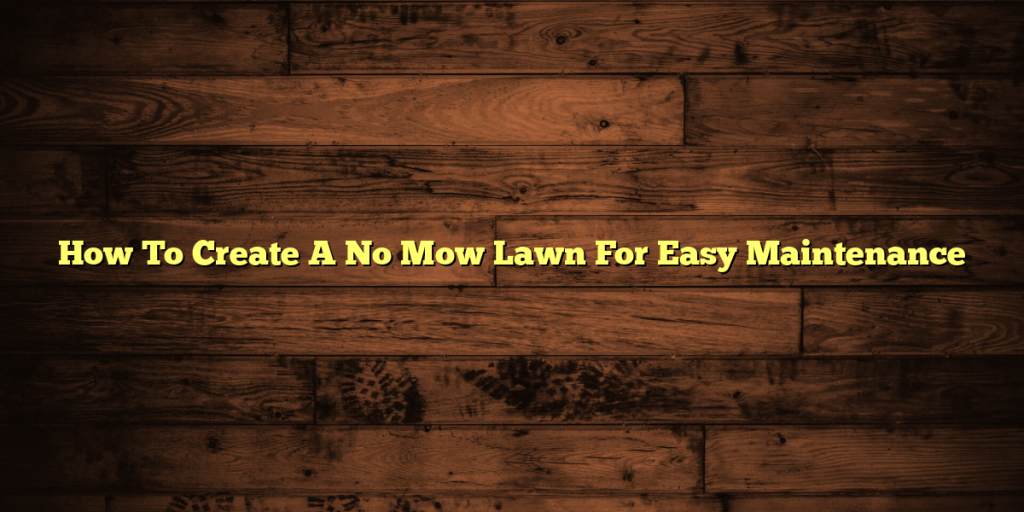 How To Create A No Mow Lawn For Easy Maintenance