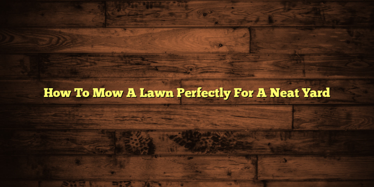 How To Mow A Lawn Perfectly For A Neat Yard
