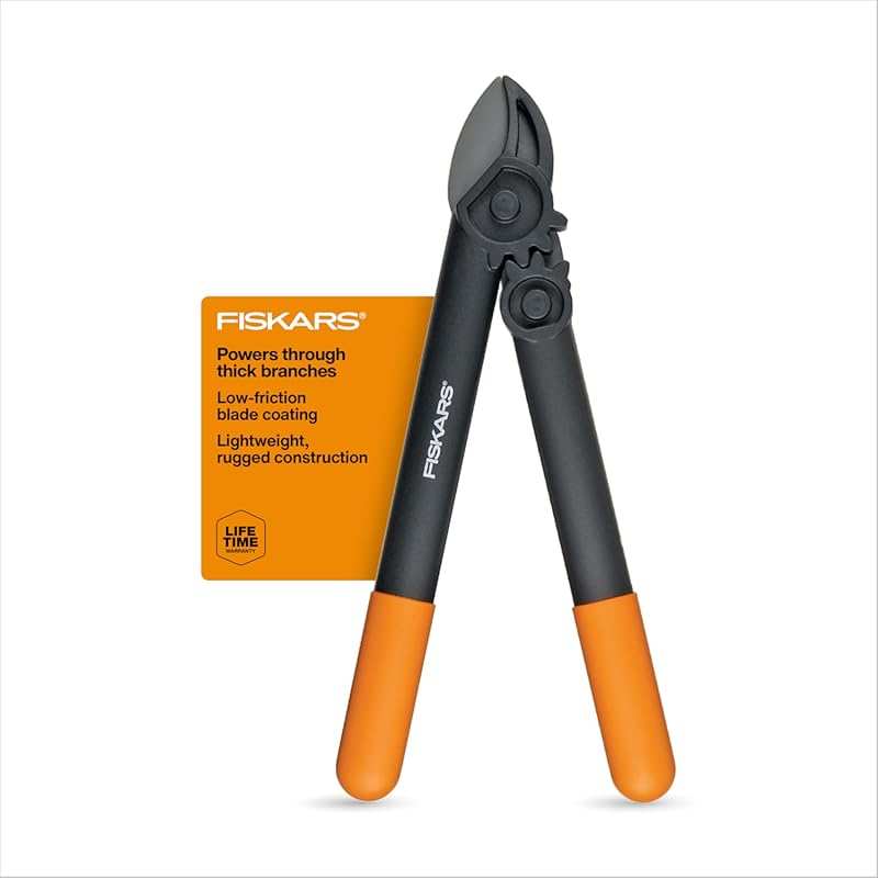 Fiskars 15-Inch PowerGear Loppers: Lightweight Bush and Tree Trimmer, 
