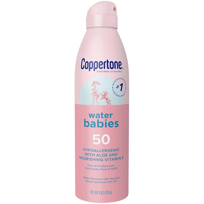 Coppertone WaterBabies SPF 50 Sunscreen Spray – Broad Spectrum, Water 