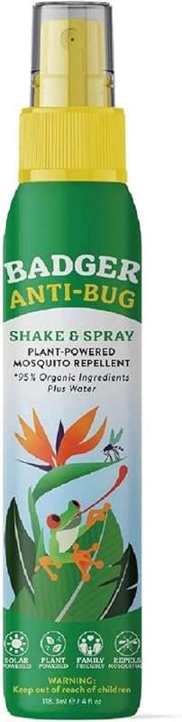 Badger Bug Spray, Family Friendly All Natural Mosquito Repellent w/Org