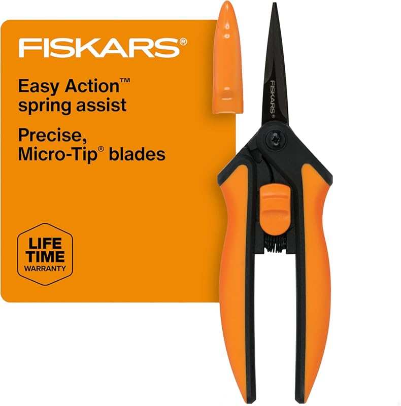 Fiskars Micro-Tip Pruning Shears: 6-inch Stainless Steel Blade with So