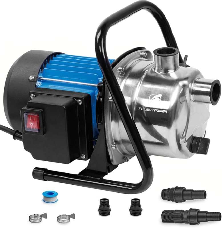 FluentPower 1 HP Portable Jet Pump for Lawn Sprinkler and Garden Irrig