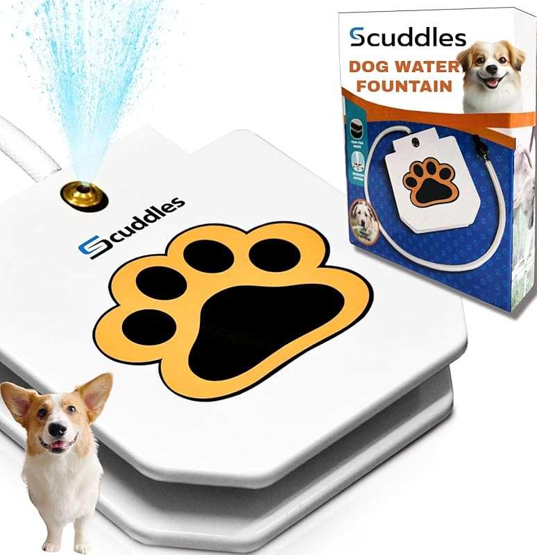 Outdoor Dog Water Fountain: Step-On Sprinkler Toy with Stainless Steel