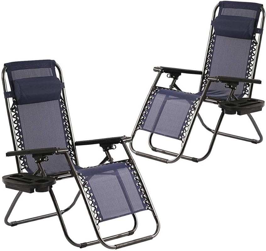 Adjustable Zero Gravity Reclining Patio Lounge Chairs with Cup Holders