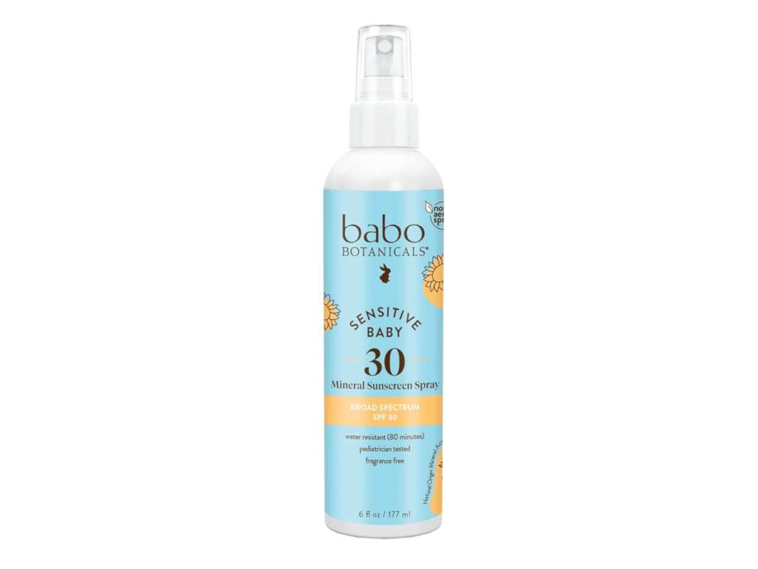 Babo Botanicals SPF 30 Sensitive Baby Sunscreen Spray – Fragrance-Free
