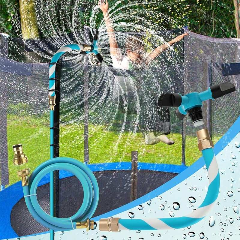 Trampoline Sprinkler for Kids Backyard Water Park Net Friendly WaterWh