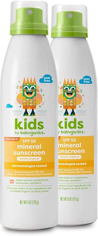 Babyganics SPF 50 Kids Mineral Sunscreen Continuous Spray – Water Resi