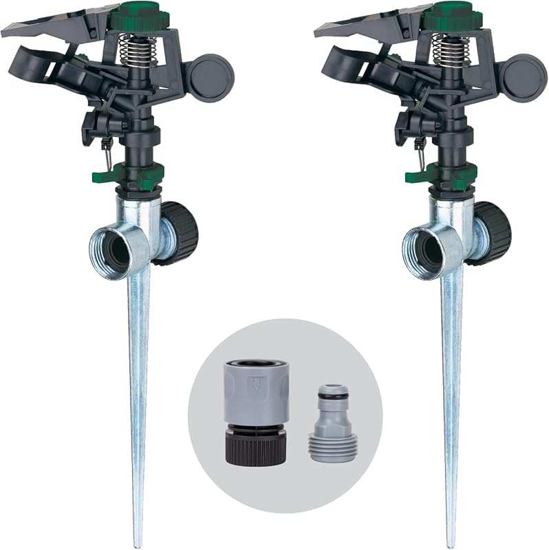 Melnor 65176AMZ Pulsating Sprinkler Dual Pack with Metal Spike
