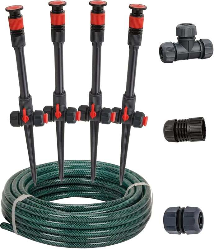 Eden Multi-Adjustable Above Ground Sprinkler System with Hose for DIY