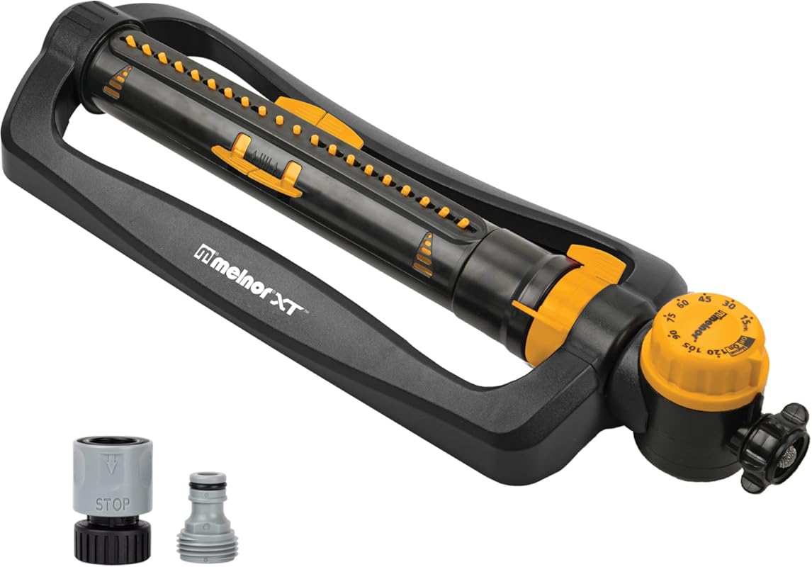 Melnor 65133AMZ XT Turbo Oscillating Sprinkler W/Timer, 4,000 sq. ft.,