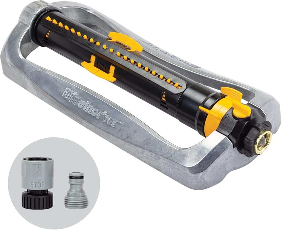 Melnor 65154AMZ XT Turbo Oscillating Sprinkler, Metal Base, 4,500 sq. 