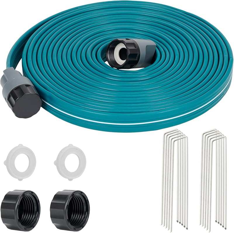 LINEX Sprinkler Soaker Hose 25 ft for Garden Lawn Watering Hose with H