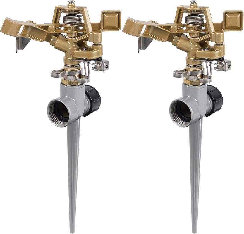 Biswing 2 Pack Impact Sprinklers with Stand , Heavy Duty Zinc Alloy La