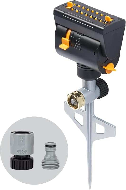 Melnor MiniMax Turbo Sprinkler on Step Spike, 4,000 sq. ft., 4-Way Adj