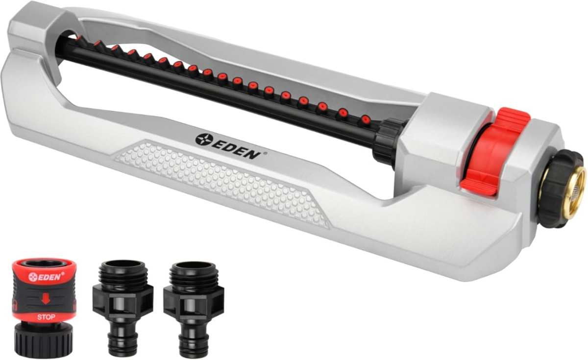 Eden 94110 Heavy Duty Metal Oscillating Sprinkler, Covers Up to 3,315 