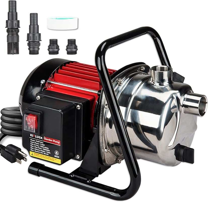 1.6 HP Portable Stainless Steel Jet Pump for Lawn Sprinkler and Water 