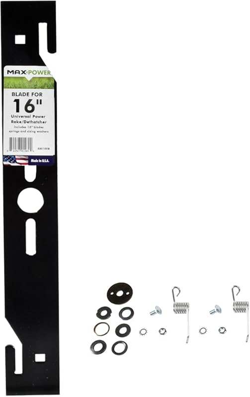 Maxpower 330100 16-Inch Universal Power Rake/Dethatcher Lawn Mower Blade