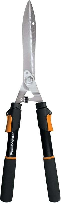 Fiskars Power-Lever Extendable Hedge Shears with Serrated Steel Blades