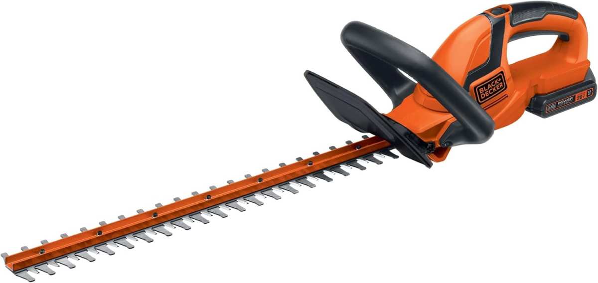 BLACK+DECKER 20V MAX 22 Inch Cordless Hedge Trimmer with Battery and C