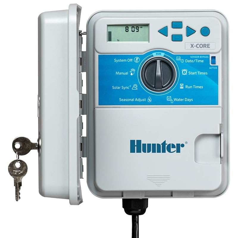 Hunter X-Core XC400 4-Zone Outdoor Sprinkler Controller: Weather-Resis