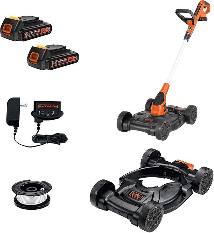 BLACK+DECKER MTC220: Versatile 3-in-1 Cordless Lawn Mower, Edger & Trimmer