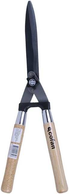 Professional Short Hedge Trimmer with Ergonomic Wooden Handle for Gard