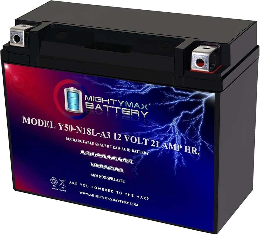 Mighty Max Y50-N18L-A3: 12V 21AH 350CCA Rechargeable SLA AGM Motorcycl
