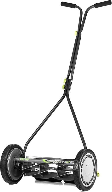 Earthwise 16-Inch 7-Blade Push Reel Lawn Mower - Grey, Manual Cutting,