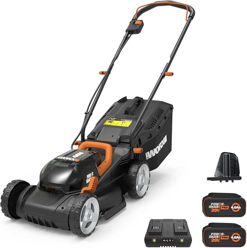 WORX 14-inch 2-in-1 cordless electric mower for quiet, compact, and li