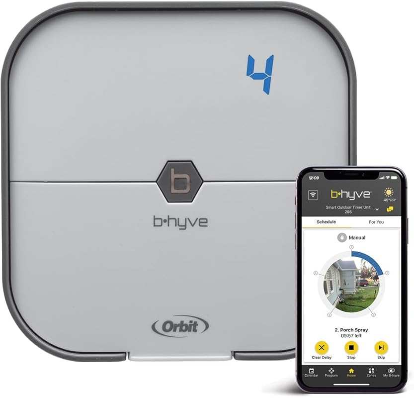 Orbit B-hyve 4-Zone Smart Sprinkler Controller for Indoor Use with Eas