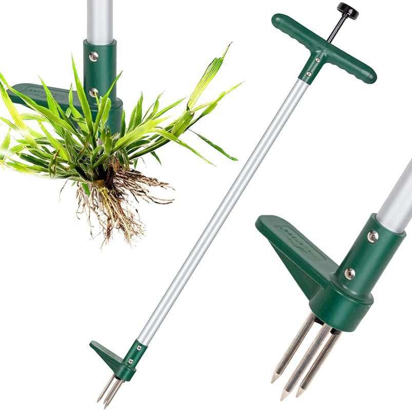 Walensee Stand Up Weed Puller Tool with Long Handle & 3 Claws