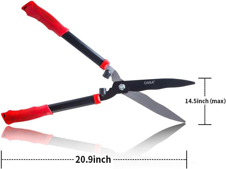 OARA 21 Inch Garden Hedge Shears with Comfort Grip and Sharp Carbon St