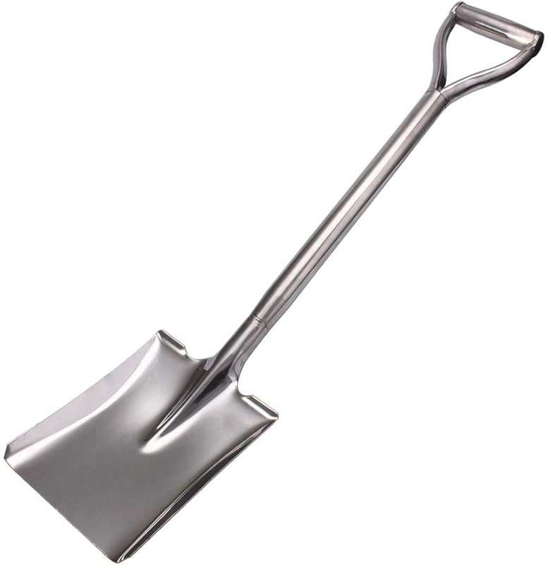 31.5 Inch Stainless Steel Garden Shovel, D Handle Flat Spade for Garde