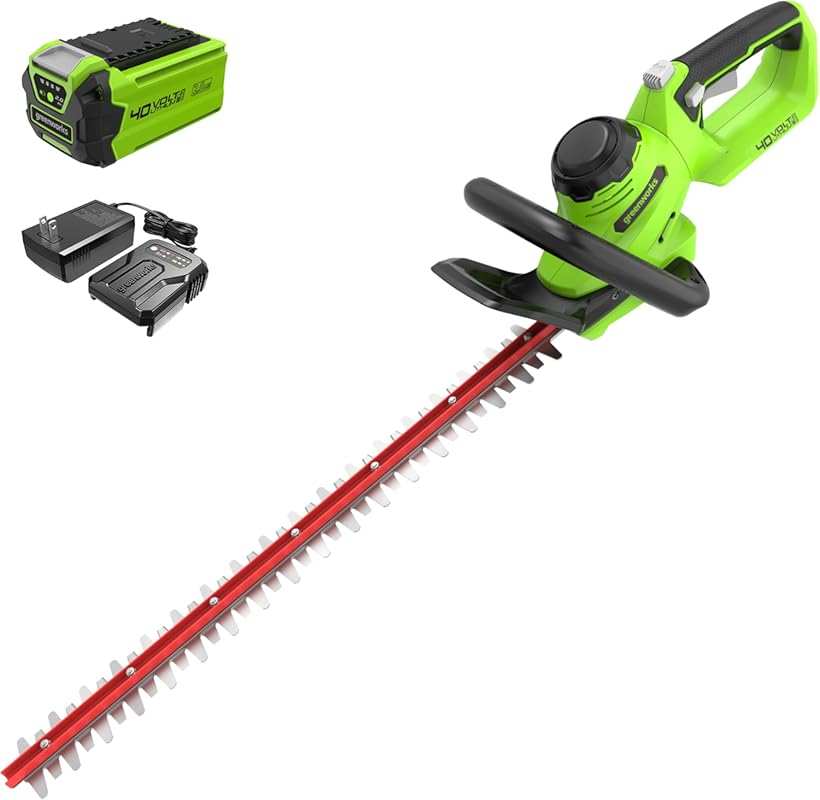 Greenworks 40V 24-inch Cordless Hedge Trimmer with 1-inch cutting capa