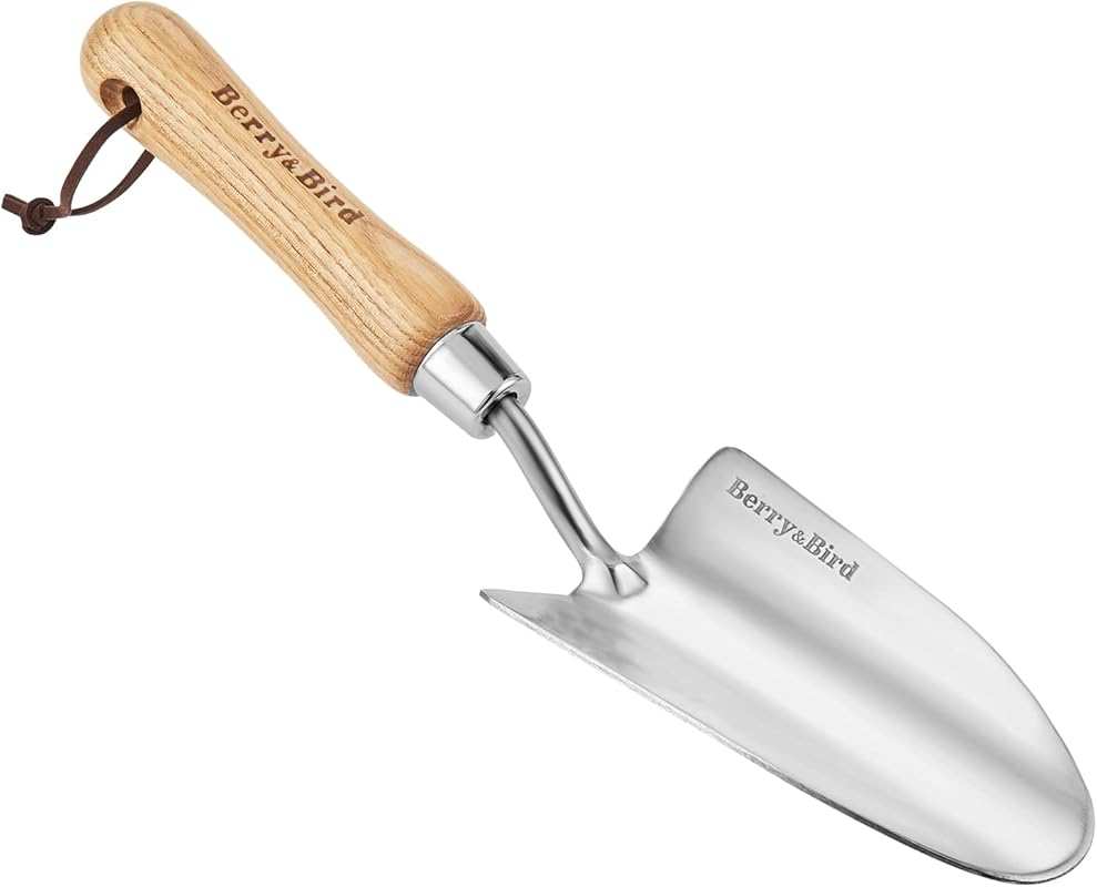 Berry&Bird Stainless Steel Garden Trowel with Wood Handle for Potting,