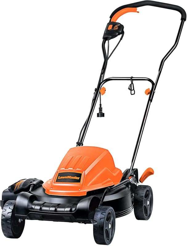 LawnMaster ME1218X Electric Lawn Mower, 12AMP, 19-Inch Cutting Deck fo