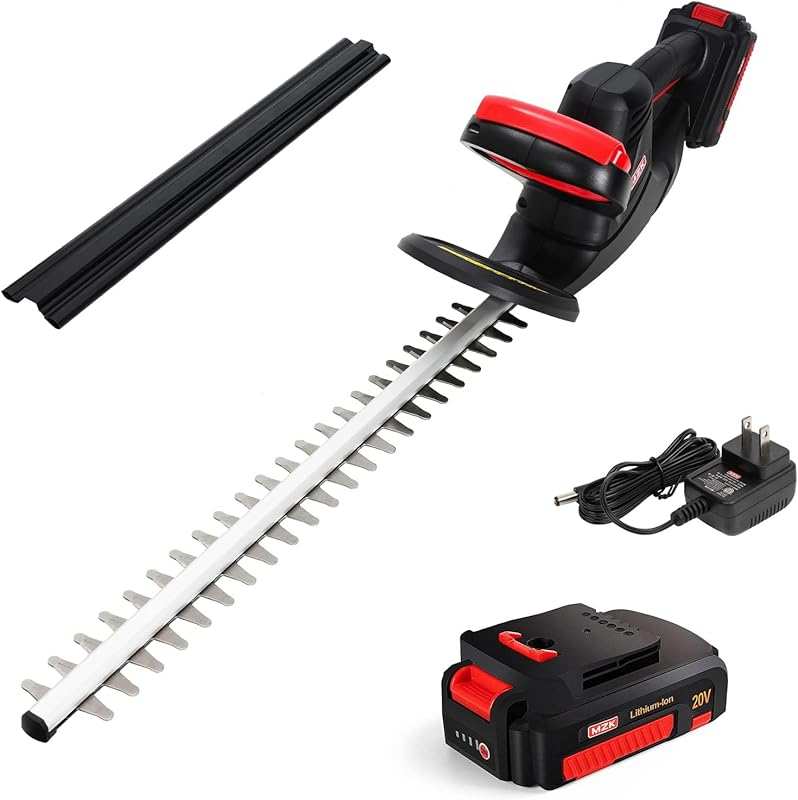 MZK 22'' 20V Cordless Hedge Trimmer, Lightweight Bush Cutter with Batt