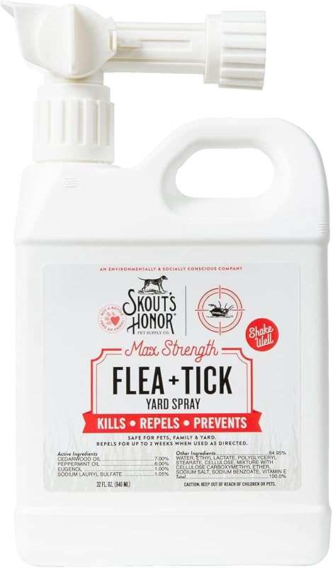 Skout's Honor Natural Flea and Tick Yard Spray, 32oz - Peppermint & Ce