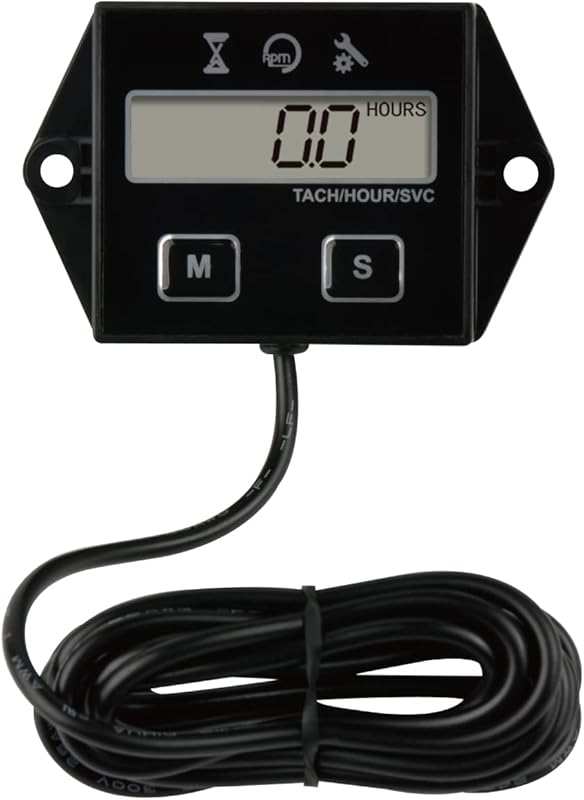 Yooreal Digital Inductive Tach Hour Meter RPM Gauge for Lawn Mowers, T