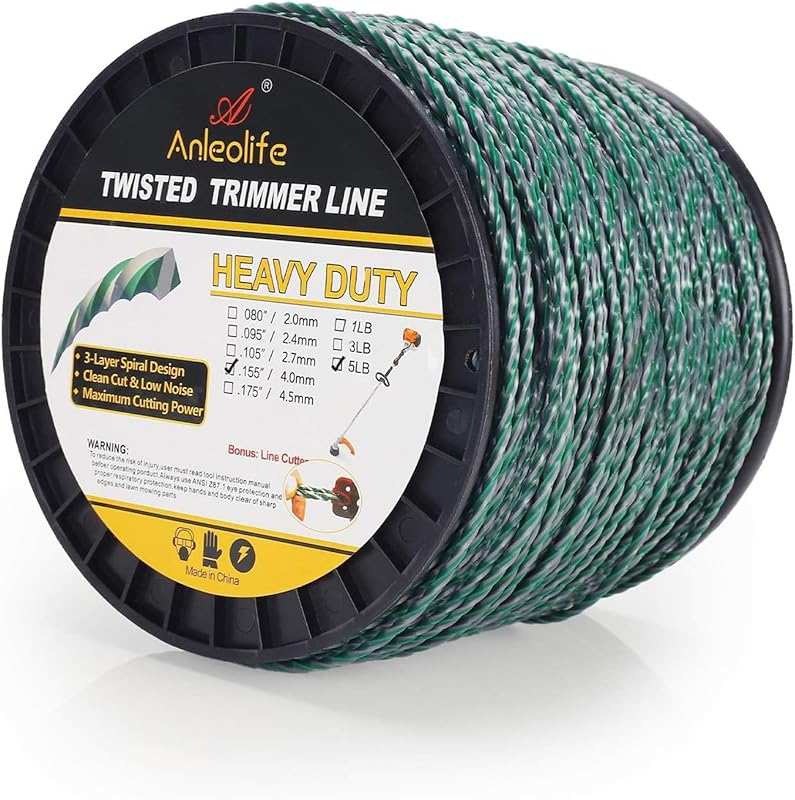 Anleolife Heavy Duty Dual Core Twisted Trimmer Line Donut, 0.155