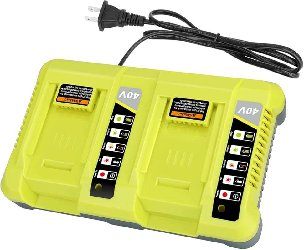 KUNLUN OP401 40V Dual Fast Charger for Ryobi 40 Volt Lithium ion Batte