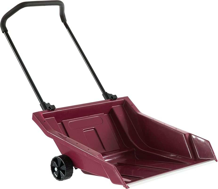 Gardenised Heavy Duty Snow Rolling Remover with Wheels and Wide Blade,
