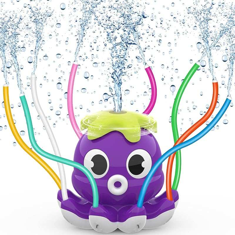 Outdoor Water Spray Sprinkler Toy for Kids and Toddlers with 8 Wiggle 
