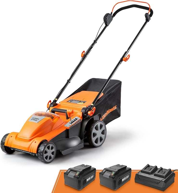 LawnMaster 48V MAX 17-Inch Brushless Cordless Mower with 2x4.0Ah Batte
