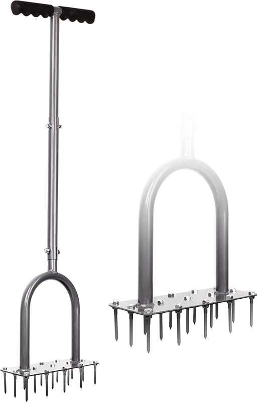 Walensee Lawn Aerator Spike: 15 Iron Spikes, Manual Dethatching Tool f