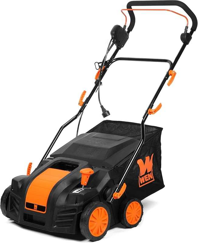WEN DT1516 16-Inch 15-Amp 2-in-1 Electric Dethatcher Scarifier with Collection Bag